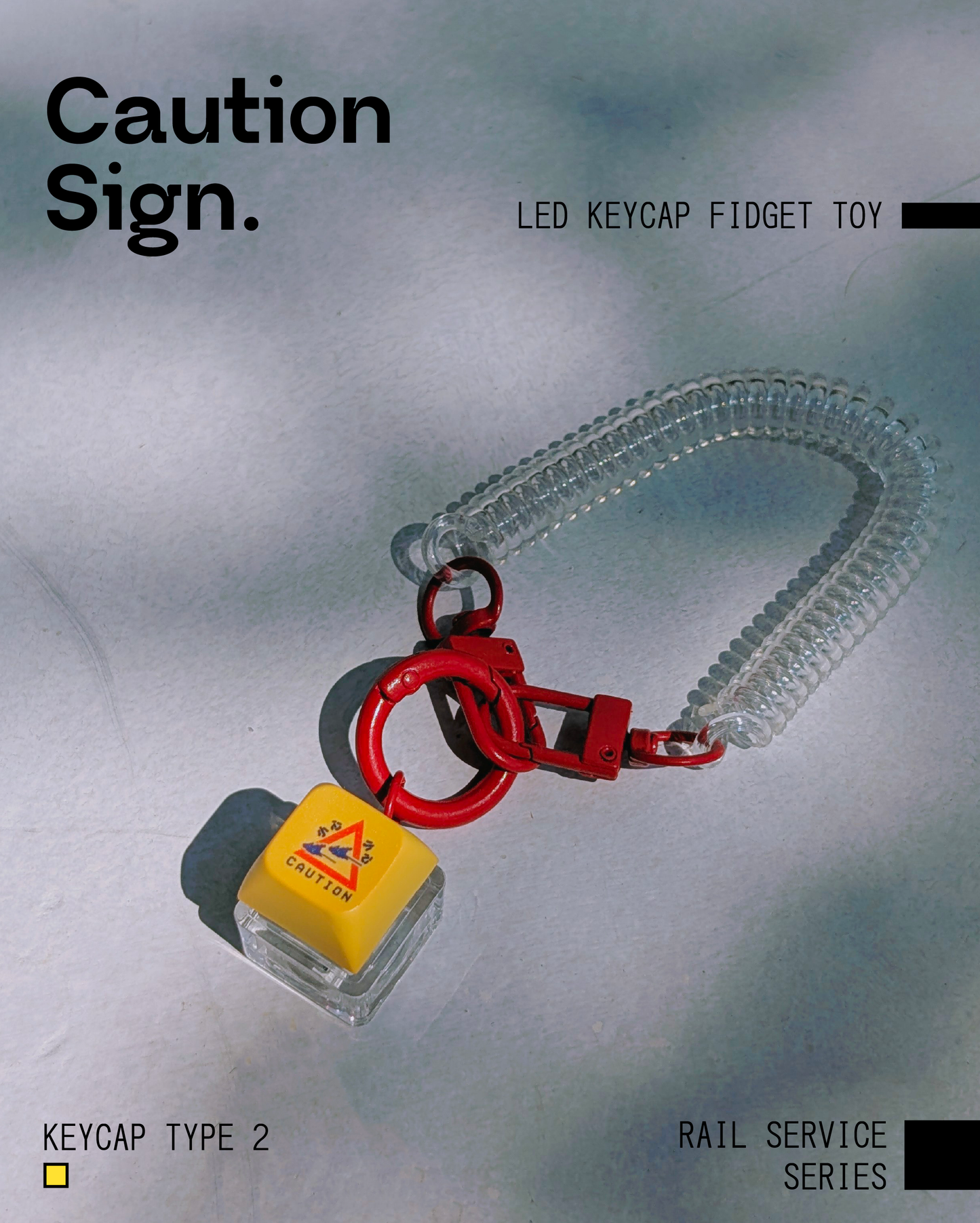 Caution Keycap LED Fidget Toy