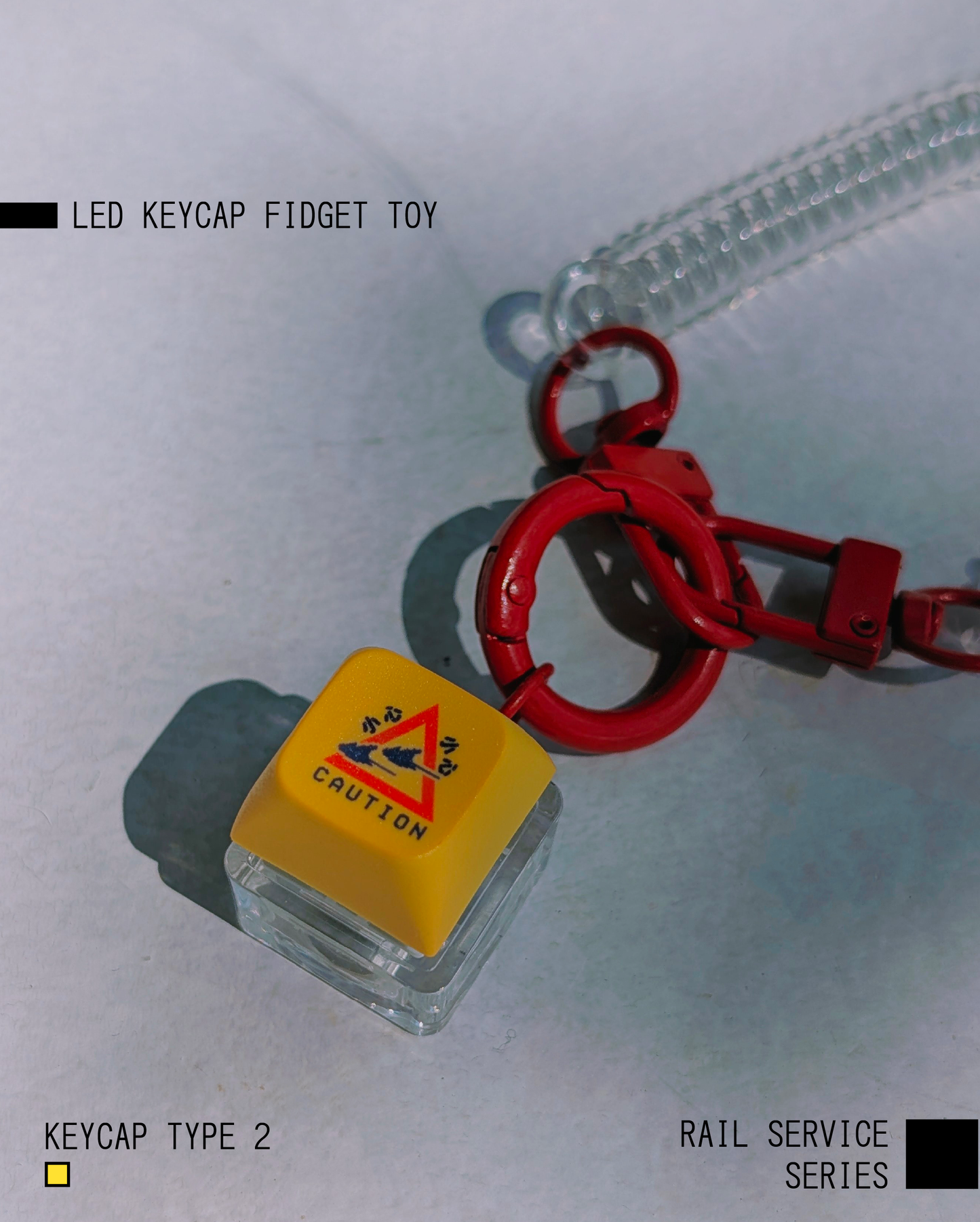 Caution Keycap LED Fidget Toy