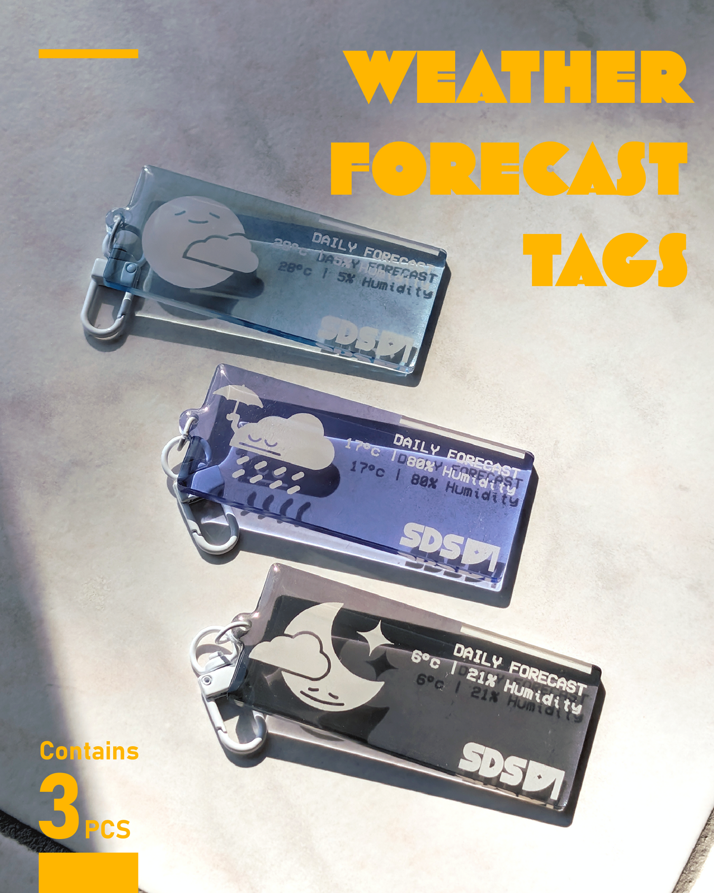 Weather Forecast Acrylic Tags