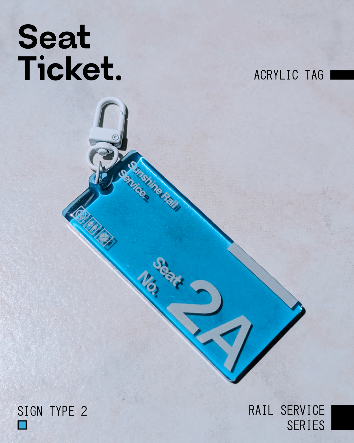 Seat Ticket Acrylic Tag