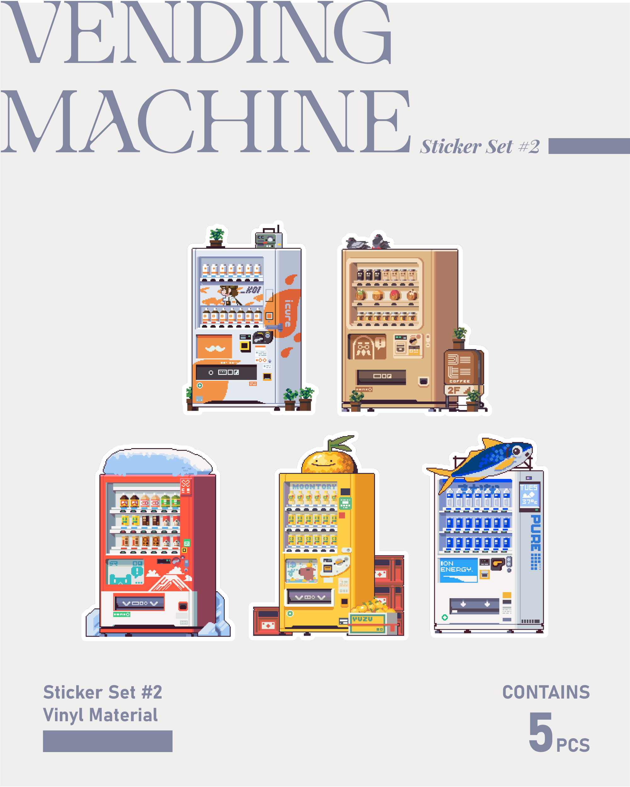 Vending Machine Pixel Sticker Set #2 – ONIONLABS Store