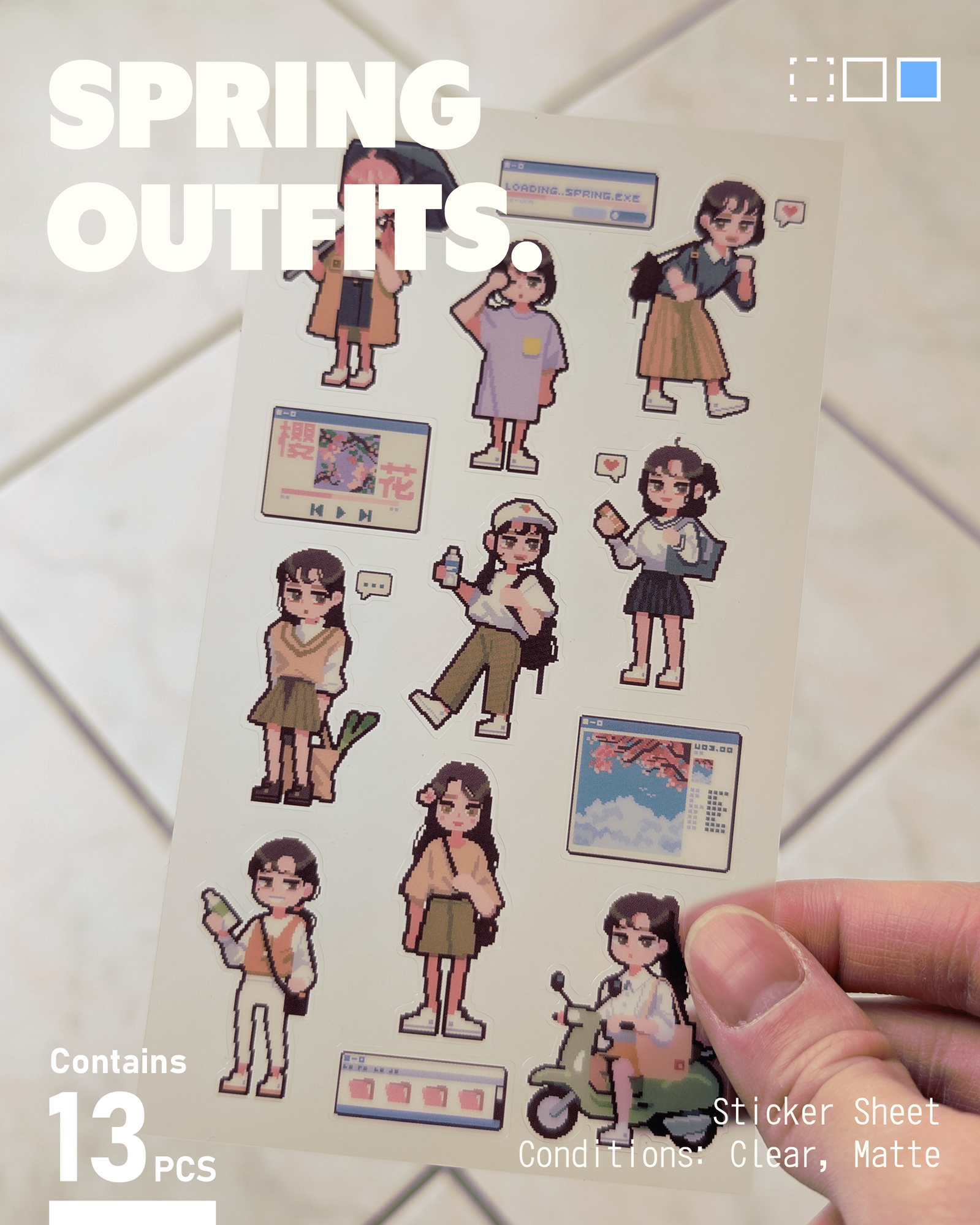 Spring Outfits Sticker Sheet
