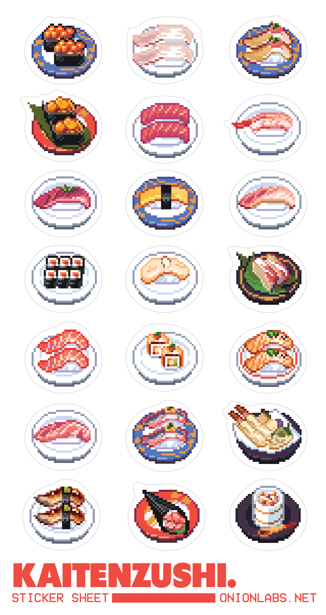 Kaitenzushi Sticker Sheet