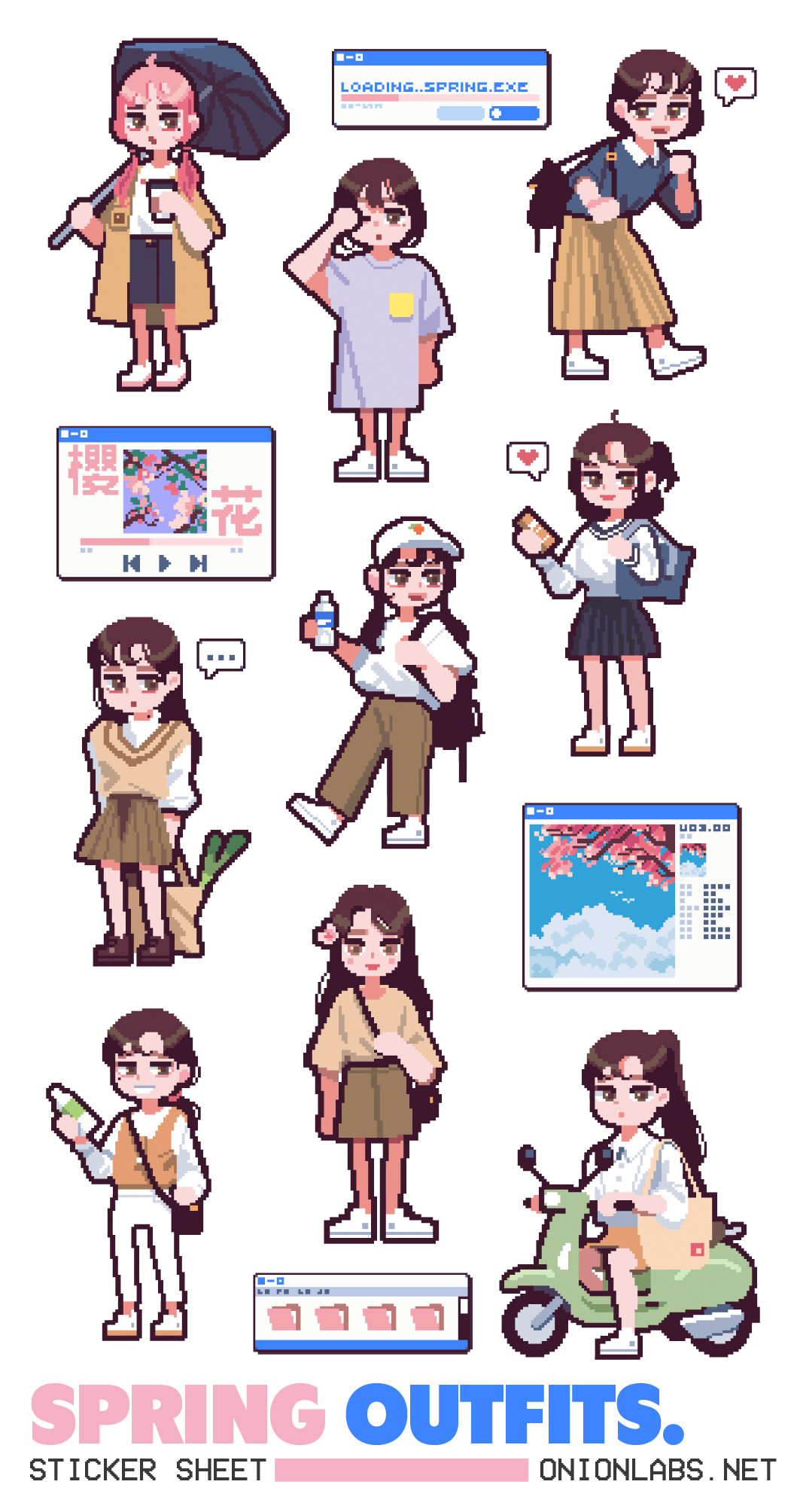 Spring Outfits Sticker Sheet