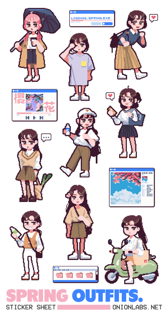 Spring Outfits Sticker Sheet